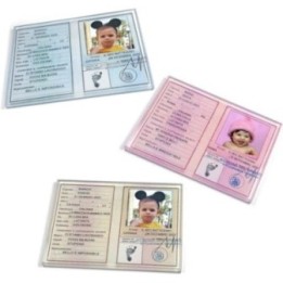 Bomboniera Carta D’Identità Personalizzata Battesimo Compleanno Naturale 6×8 cm con Magnete