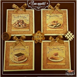 IDEA REGALO SET QUADRETTI SHABBY CHIC COUNTRY ARREDAMENTI CUCINA 15x15 ART sr5