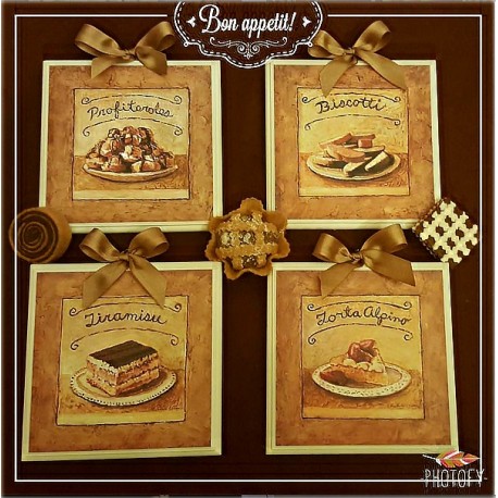 DEA REGALO SET QUADRETTI SHABBY CHIC COUNTRY ARREDAMENTI CUCINA 15x15 ART sr5