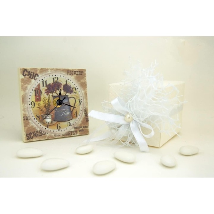 OROLOGIO BOMBONIERA MATRIMONIO SHABBY CHIC PERSONALIZZATI SH02