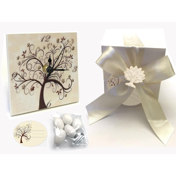 bomboniere Matrimonio Albero della Vita Battesimo cresima Orologio Cm. 10x10