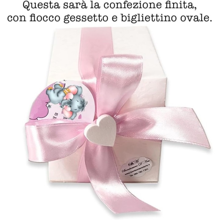 Bomboniere orologio personalizzate per battesimo compleanno bimbo bimba modello elefantino completo di confetti e bigliettini