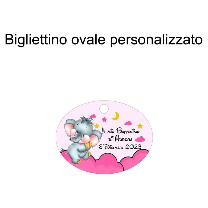 Bomboniere orologio personalizzate per battesimo compleanno bimbo bimba modello elefantino completo di confetti e bigliettini