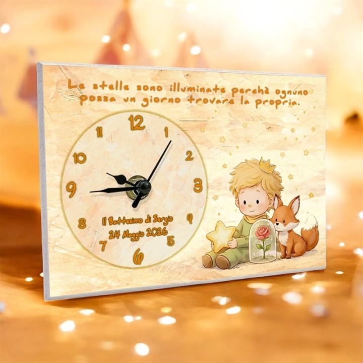 Bomboniera Orologio Il Piccolo Principe Personalizzata, 10x14 cm, Made in Italy, Confezionata con Confetti