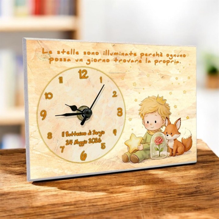 Bomboniera Orologio Il Piccolo Principe Personalizzata, 10x14 cm, Made in Italy, Confezionata con Confetti