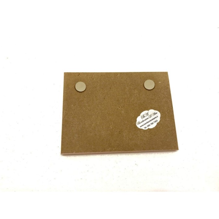 BOMBONIERE BATTESIMO FEMMINA CARTA D'IDENTITA' IN LEGNO CM. 10x7,5 CON MAGNETE O PIEDINO COL. ROSA