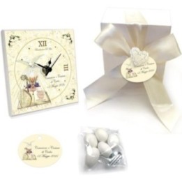 Bomboniere per cresima e Comunione Insieme Orologio in Legno personalizzzato 10x10