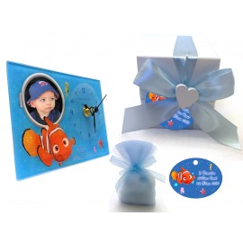 Bomboniere battesimo compleanno OROLOGIO Nemo con foto 