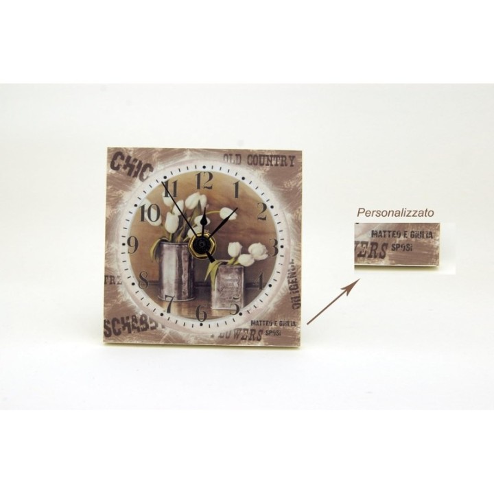 OROLOGIO BOMBONIERA MATRIMONIO SHABBY CHIC PERSONALIZZATI SH01