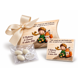 Bomboniera magnete mod. Piccolo Principe per battesimo compleanno bimbo personalizzata con scatola e confetti